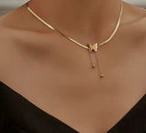 Pretty Butterfly Polish Pendant Necklace