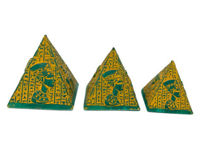 Green Egyptian Pyramids (set of 3)