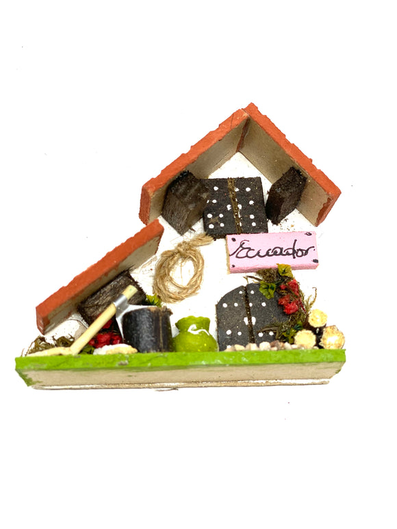 Typical Ecuadorian House 2F Fridge Magnet (White)